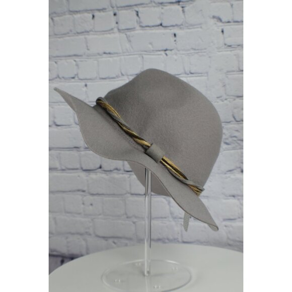 New World Market Wool Felt Fedora Hat Light Grey OS - Picture 2 of 7